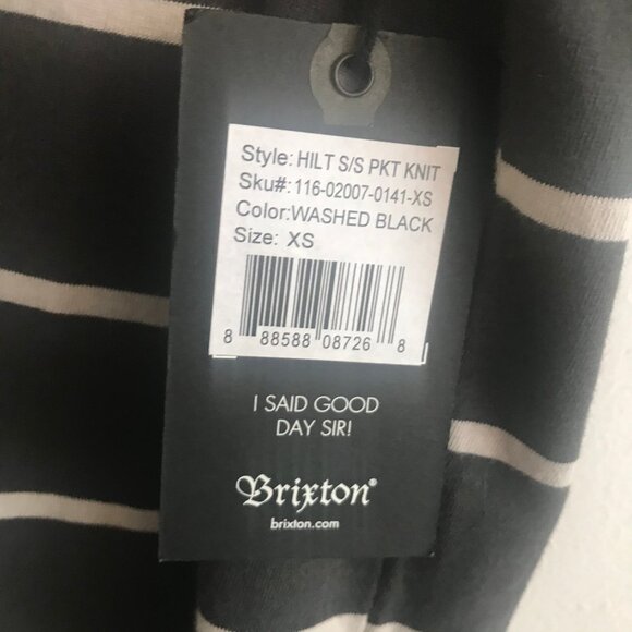 Brixton Short Sleeve Striped Tee XS NWT - Picture 7 of 13